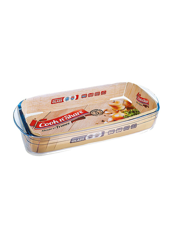 

Cook n' Share 1.5 Ltr (6) Borosilicate Glass Rectangular Loaf Dish Baking Tray, 28 x 11cm, Clear
