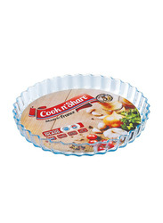 Cook n' Share 27cm(6) Borosilicate Glass Round Flan Dish Baking Tray, 27 x 4cm, Clear