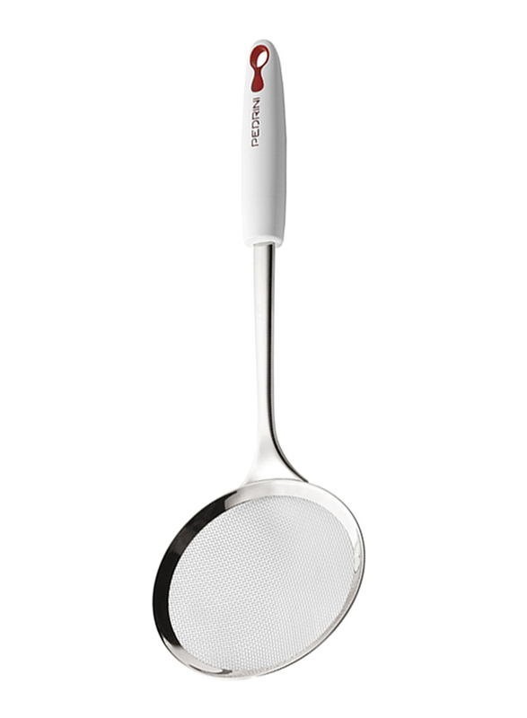

Pedrini 37cm Stainless Steel Mesh Skimmer, Silver/White