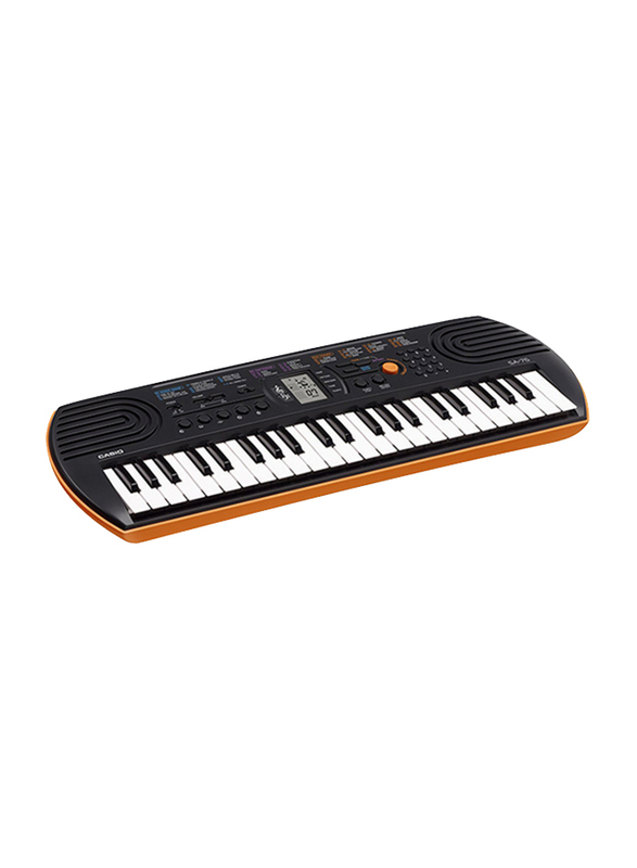 

Casio SA-76 Mini Keyboard with Adapter, 44 Keys, Black/Yellow