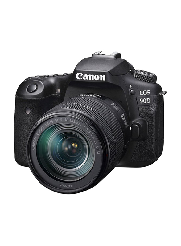 Canon EOS 90D DSLR Camera with EFS 18-135mm Lens, 32.5 MP, Black