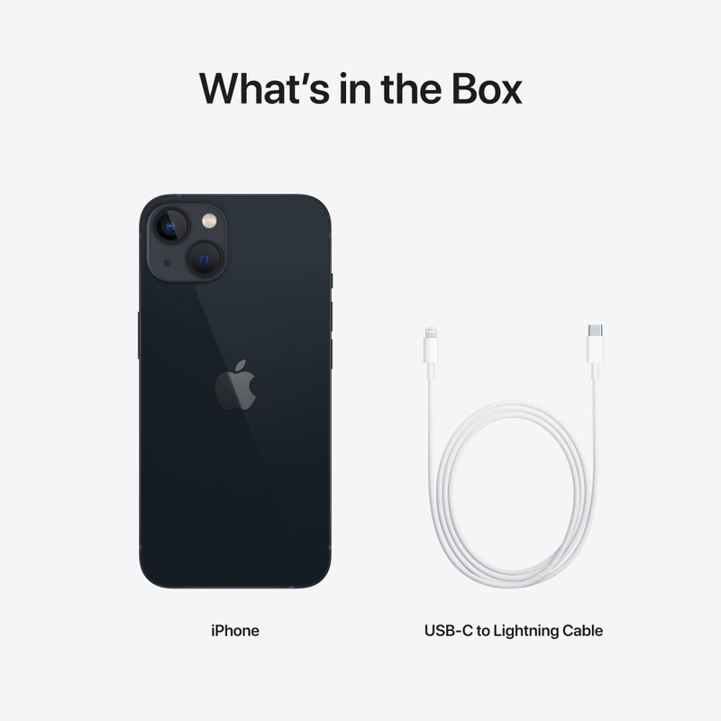 Apple iPhone 13 128GB Midnight Black, With FaceTime, 4GB RAM, 5G Smartphone, International Specs