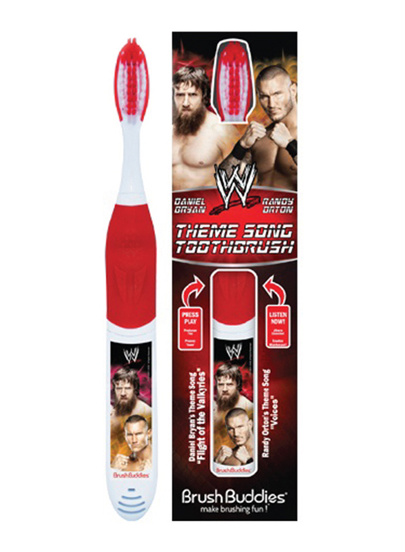 Brush Buddies Randy Orton and Daniel Bryan Theme Song Toothbrush for Kids, Red/White