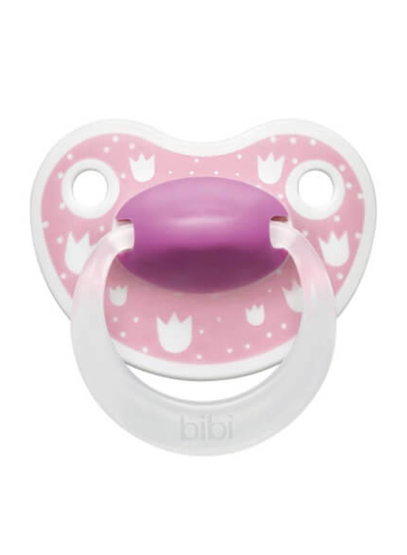 Bibi Happiness Lovely Dots SVA Dental Silicone Soother, 0-6 Months, 112939, Pink/White