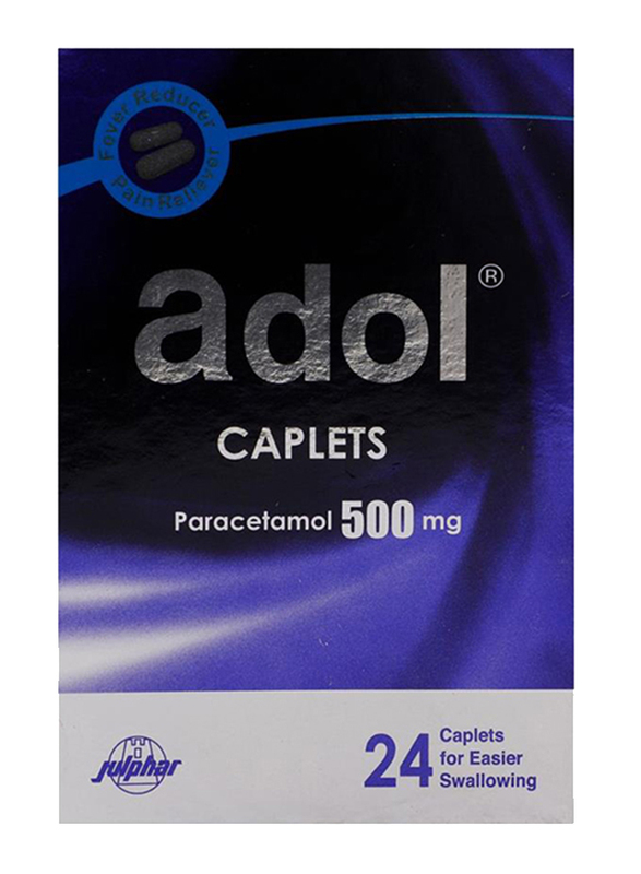 Adol Paracetamol Caplet, 500mg, 24 Capsules