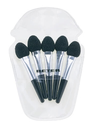 Beter Eye Shadow Applicators Foam Set, 22019, 5-Pieces, Black/Silver