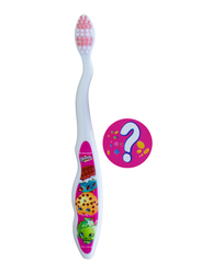 Brush Buddies 2 Pieces Shopkins Manual Toothbrush with Mystery Cap for Kids, White/Pink