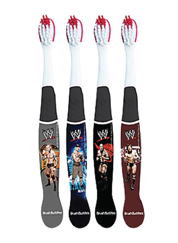Brush Buddies 4 Pieces Wwe Soft Toothbrush for Kids, 852538005084 for Kids, Multicolor