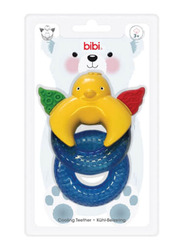 Bibi Exchangeable Cute Animal Cooled Teething Ring, 110006, Yellow/Blue