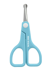 Beter Blunt Tip Nail Scissor for Babies with Plastic Handle, 13060, Silver/Blue