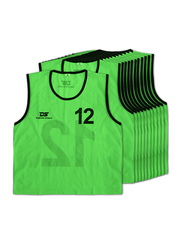 Dawson Sports Small Numbered Mesh Bibs, 12 Pieces, Green
