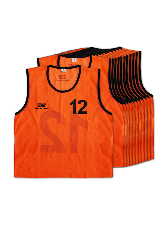 Dawson Sports Small Numbered Mesh Bibs, 12 Pieces, Orange