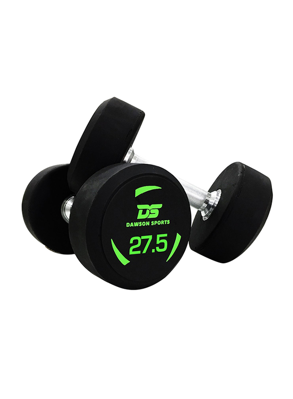 Dawson Sports Rubber Dumbbells, Black, 2 x 27.5KG