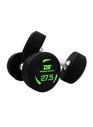 Dawson Sports Rubber Dumbbells, Black, 2 x 27.5KG