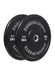 Dawson Sports Rubber Bumper Plates with Upturned Ring, Black, 2 x 5KG
