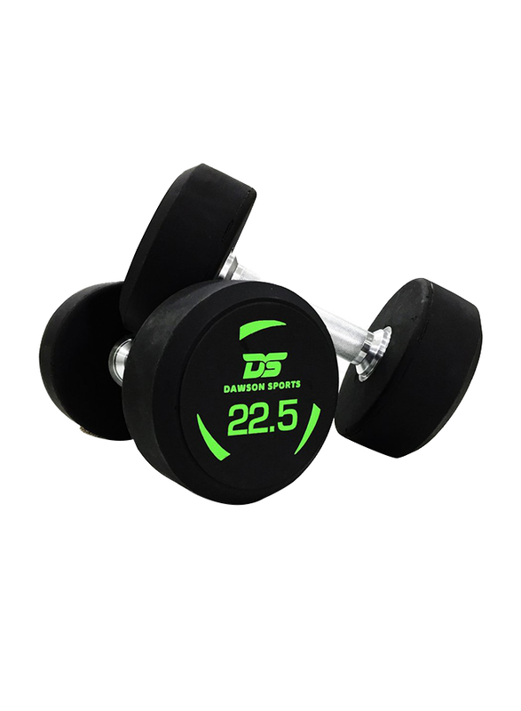 Dawson Sports Rubber Dumbbells, Black, 2 x 22.5KG