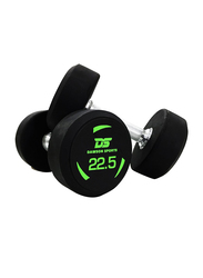 Dawson Sports Rubber Dumbbells, Black, 2 x 22.5KG