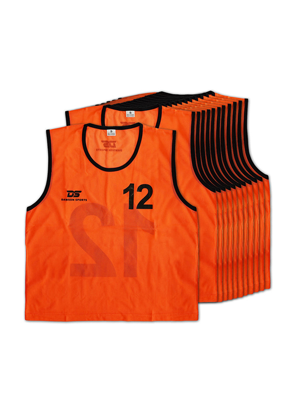 Dawson Sports Large Numbered Mesh Bibs, 12 Pieces, Orange