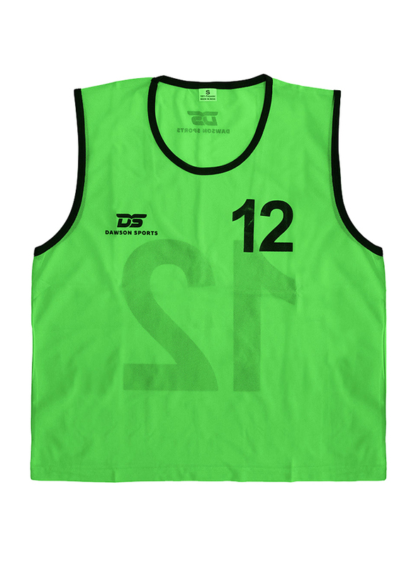 Dawson Sports Medium Numbered Mesh Bibs, 12 Pieces, Green
