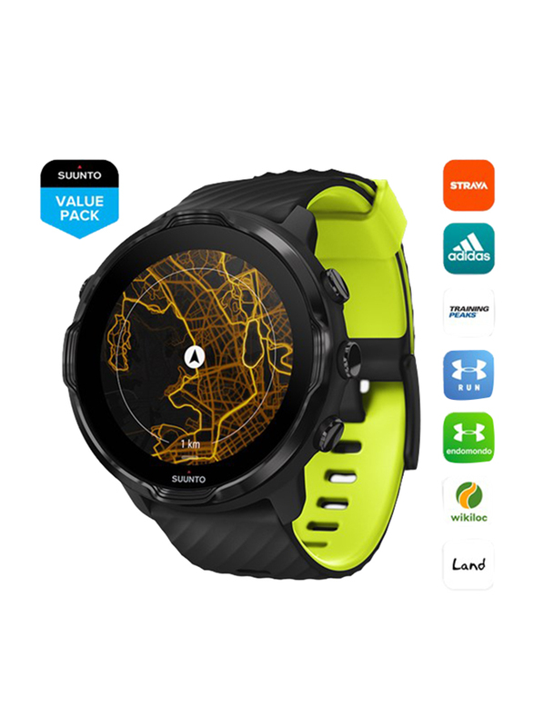 Suunto 7 Smartwatch, GPS, Black/Lime