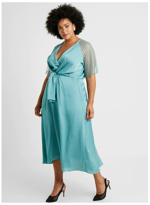 

TFNC London Sachita Short Sleeve Midi Dress, Triple Extra Large, Teal