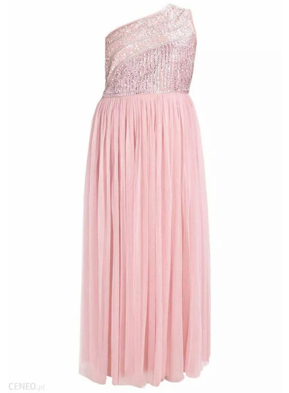 

TFNC London Athena Sleeveless One Shoulder Sequin Maxi Dress, 5 Extra Large, Pink