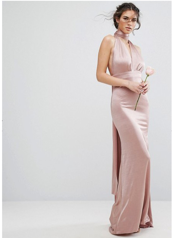 

TFNC London Sleeveless Tall Multiway Maxi Dress, Medium, Beige
