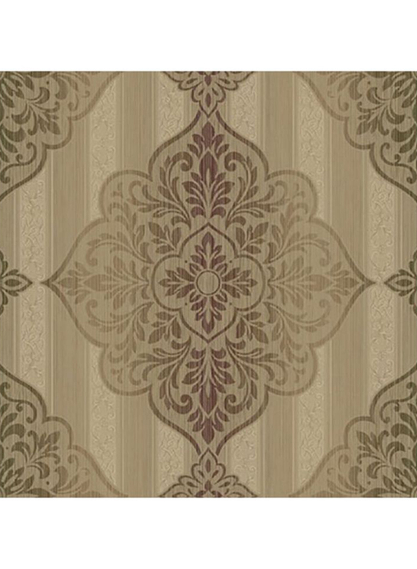 Wallquest Kashmir Stripes Pattern Wallpaper, 0.53 x 10 Meter, Dark Brown/Purple