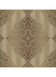 Wallquest Kashmir Stripes Pattern Wallpaper, 0.53 x 10 Meter, Dark Brown/Purple