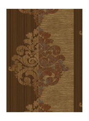 Wallquest Renaissance Damask Stripes Print Wallpaper, 0.52 x 10 Meter, Dark Brown/Gold
