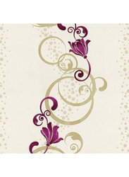 P+S International Novara Floral Printed Wallpaper, 10 x 0.52 Meter, Beige/Purple