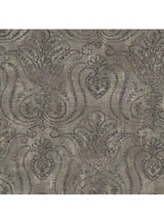 Wallquest Minerale Damask Pattern Wallpaper, 0.53 x 10 Meter, Grey/Black