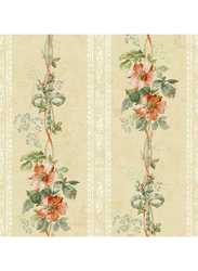 Wallquest Parisian Floral Printed Wallpaper, 10 x 0.53 Meter, Beige/Red/Green