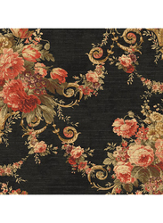 Wallquest Parisian Floral Printed Wallpaper, 10 x 0.53 Meter, Black/Red/Green