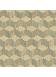 Wallquest Sapphire Diamonds Print Wallpaper, 0.52 x 10 Meter, Gold/Brown