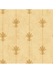 Wallquest Parisian Floral Damask Stripes Printed Wallpaper, 10 x 0.53 Meter, Beige/Brown