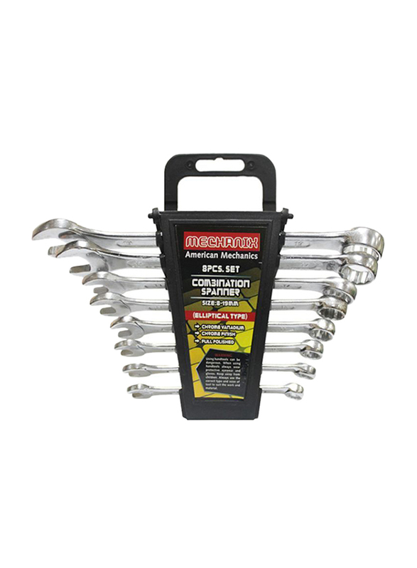 American Mechanics 8-Piece Combination Spanner CRV, Silver