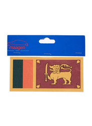 Maagen Flag of Srilanka Car Sticker, Multicolour