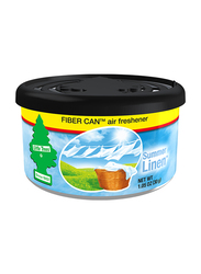 Little Trees Fiber Can Summer Linen Car Air Freshener, 30gm, Black/Blue/White