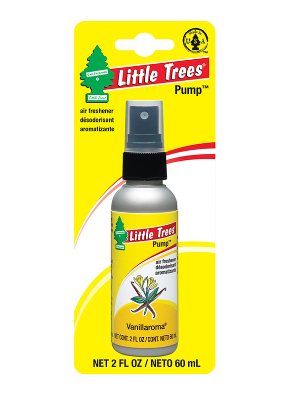 Little Trees Vanilla Pump Spray, 60ml, Yellow/Grey/Black