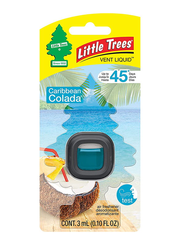 Little Trees Vent Liquid Caribbean Colada Air Freshener, Black/Blue