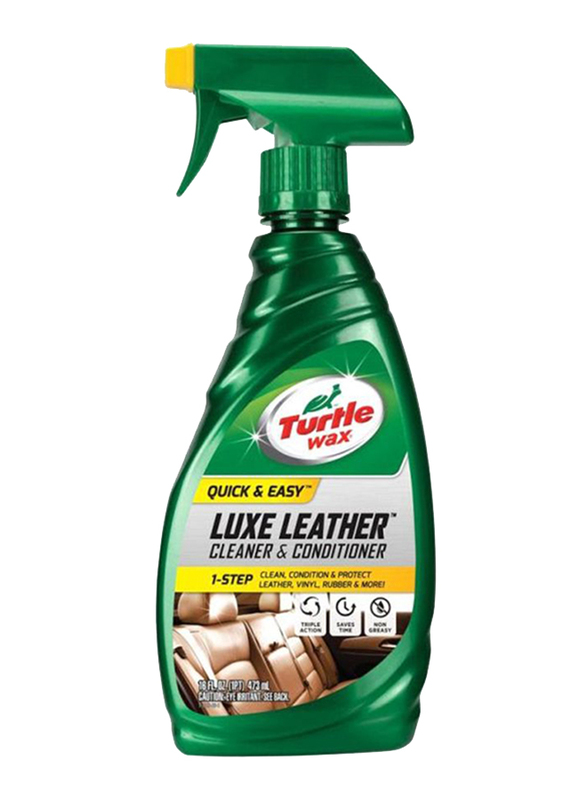 Turtle Wax 473ml Quick and Easy Luxe Leather Cleaner and Conditioner, Green