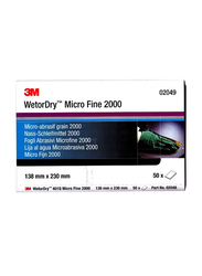 3M 50-Piece WetorDry Micro Fine Paper, 138 x 230mm, P2000 02049, White