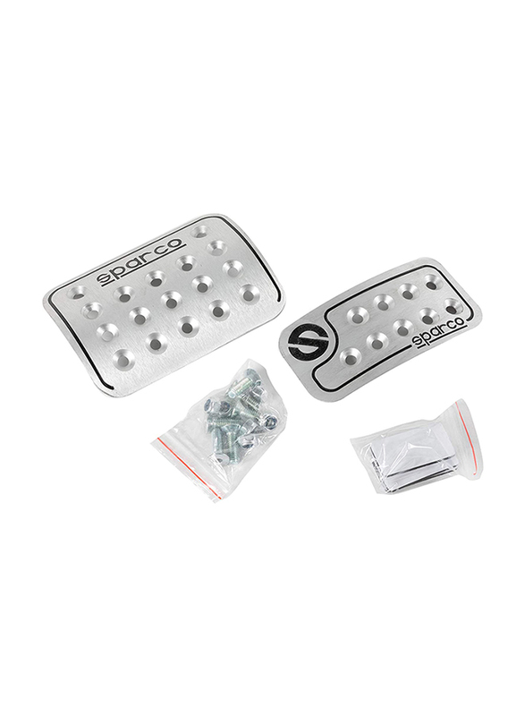 

Sparco Pedal Set for Automatic Cars, 2 Pieces, Silver/Black