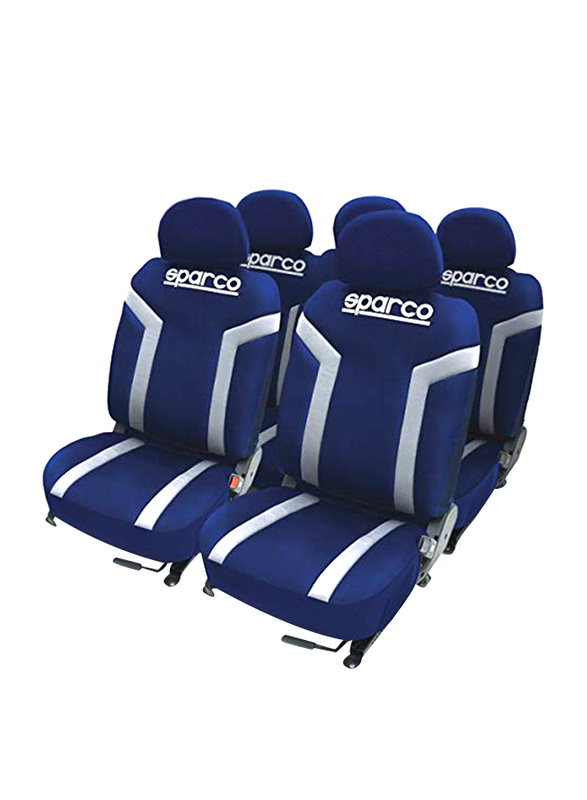 

Sparco Linea S Universal Seat Cover, 4 Pieces, Blue/Grey