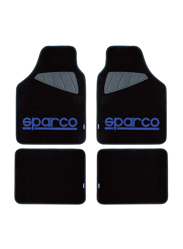 

Sparco Car Floor Mat Set, Universal Size, 5 Pieces, Black/Blue