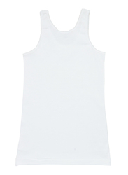 BYC Sleeveless Cotton V-Neck Vest for Girls, White, 9-10 Years