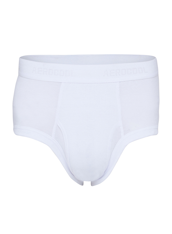 Aerocool Cotton Brief Underwear for Men, White, Medium