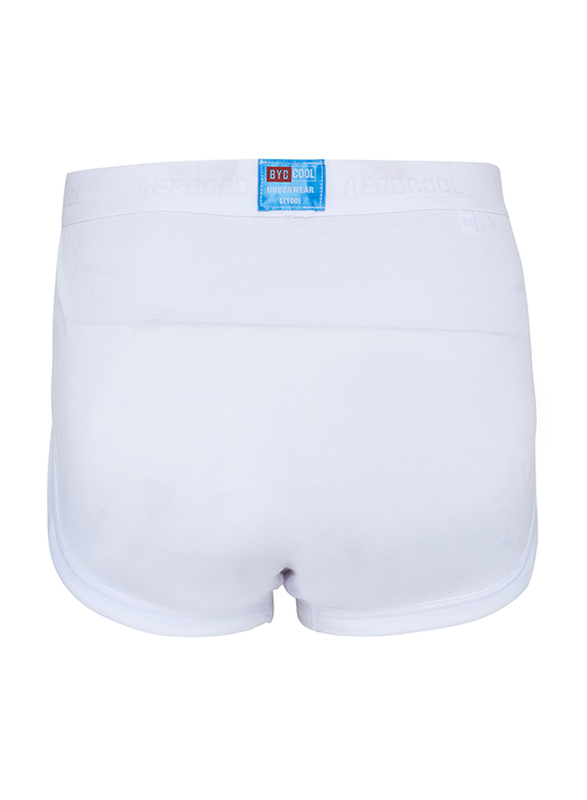 Aerocool Cotton Brief Underwear for Men, White, Medium