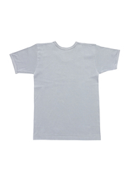 BYC Short Sleeve Cotton Round Neck Undershirt for Boys, Dark Grey, 11-12 Years